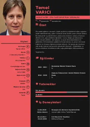 Hukuk Sekreteri Cv Örnekleri cv indir